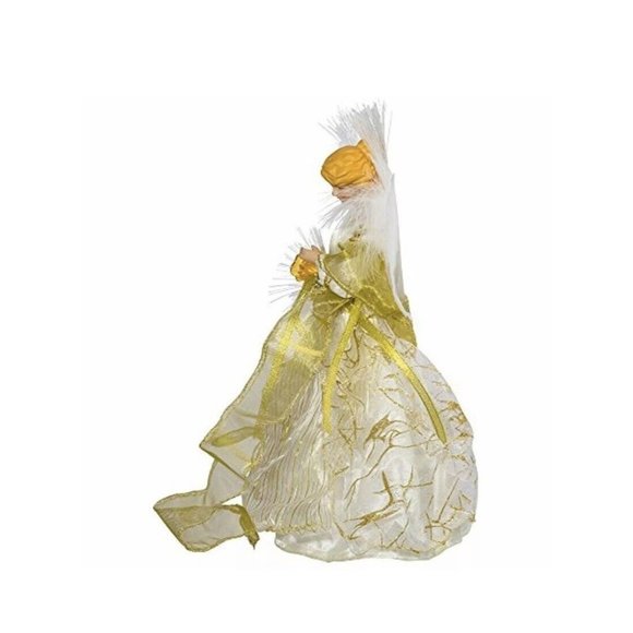 Kurt Adler Angel Fiber Optic Light Up Christmas Tree Topper NIB Ivory Gold - Picture 6 of 8